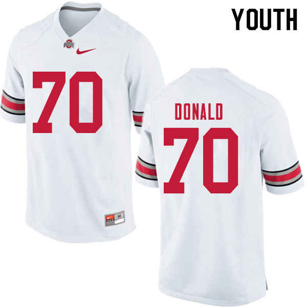 Youth #70 Noah Donald Ohio State Buckeyes College Football Jerseys Sale-White